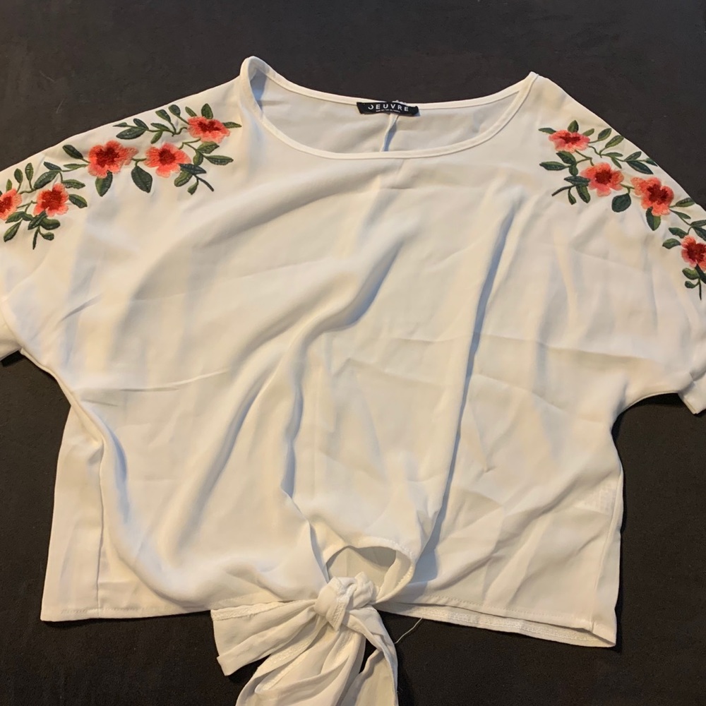 Embroidered crop top